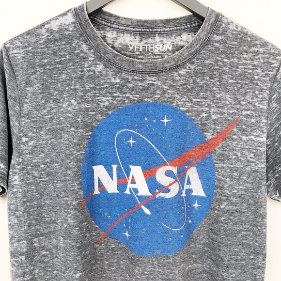 NASA Logo Heathered Gray Vintage Soft Tee Medium - Picture 6 of 7